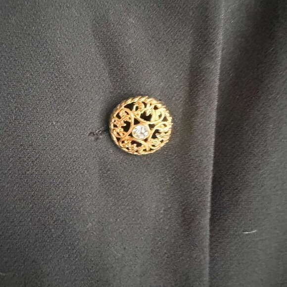 Vintage Jovani Gold Key Detail Classic Black Blazer 8 - Picture 3 of 6